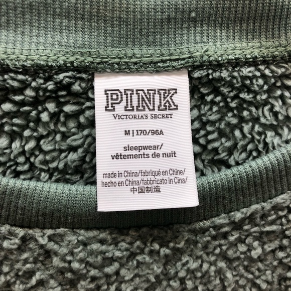 PINK Sherpa crew neck pullover - Picture 2 of 5